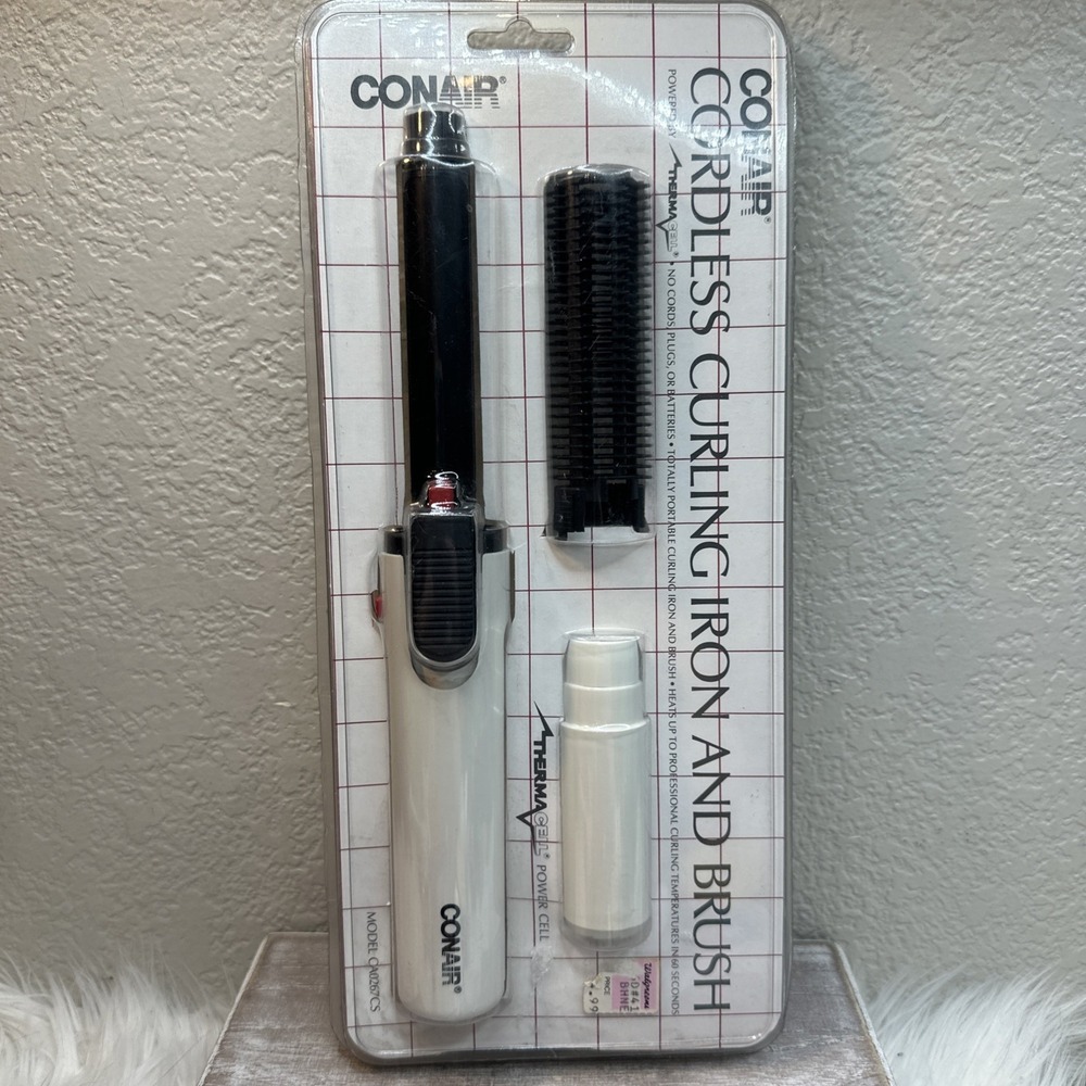 $34 🌙 Vintage Conair Thermacell Cordless Curling Iron & Brush CA0267ACS NEW
